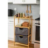 Porsima Pbt-714 Ahşap Bambu Banyo Mutfak Organizeri 3 Raflı Çok Amaçlı Banyo Mutfak Düzenleyici Organizer Banyo Mutfak Dolabı Sebzelik Organize