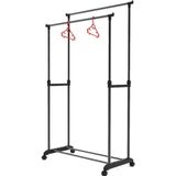 Porsima Perillas 18004 Shore Yükseklik Ayarlı Tekerlekli Eşek Metal Askılık - Vestiyer Portmanto