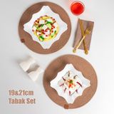 Porsima Porselen 2li Sunumluk Kahvaltılık Mini Tabak Seti 19x21cm
