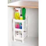 Porsima Rafty-73-1 Tekerlekli 3 Katlı Düzenleyici- Banyo Mutfak Organizer Raf - 35,5 X 22 X 48 Cm- Beyaz