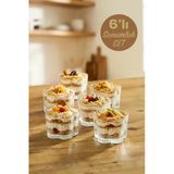 Porsima Ryg7061 Flower 6Lı Cam Kase Puding Tatlı Ve Dondurma Kasesi Kahvaltılık Kase Seti Çerez Kasesi 6X7,5Cm