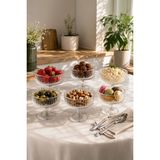 Porsima RYGK0072/6 Clara 6lı Ayaklı Cam Kase Puding Tatlı ve Dondurma Kasesi Lokumluk Şekerlik Kase Seti Çerez Kasesi 225ML - 225 ml