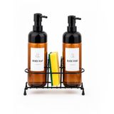 Porsima S-1271 Metal Standlı 2'Li Sıvı Sabunluk Seti 500 Ml – Mutfak Evye Üstü Bulaşık Deterjanı Ve El Sabunluğu
