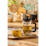 Porsima Smartpan BV008 French Press Paslanmaz Çelik Süzgeçli Cam Bitki Çayı Demliği Kahve Presi - 600 ml - Siyah
