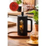 Porsima Smartpan BV093 French Press Paslanmaz Çelik Süzgeçli Cam Bitki Çayı Demliği Kahve Presi - 350 ml - Siyah