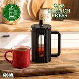 Porsima Smartpan BV093 French Press Paslanmaz Çelik Süzgeçli Cam Bitki Çayı Demliği Kahve Presi - 600 Ml