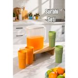 Porsima Sofra Sürahisi - 6 Parça Sürahi ve Bardak Seti - 6lı Piknik,Kamp Seti