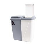 Porsima Violet 90 Litre Çift Gözlü Çamaşır Sepeti Gri-Beyaz