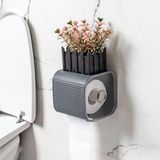 Porsima Yapışkanlı Banyo Tuvalet Kağıtlığı Wc Peçetelik Kağıtlık Tutucu Tuvalet Kağıt Organizeri (Antrasit)