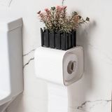 Porsima Yapışkanlı Banyo Tuvalet Kağıtlığı Wc Peçetelik Kağıtlık Tutucu Tuvalet Kağıt Organizeri (Beyaz)
