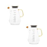 Porsima Yh003 2li Metal Kapaklı Vakumlu Ölçekli Borosilikat Cam Yağdanlık Takımı - Sızdırmaz Yağlık Sirkelik Seti 900ml+900ml
