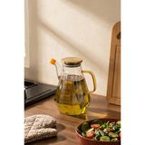 Porsima YH003 Metal Kapaklı Vakumlu Ölçekli Borosilikat Cam Yağdanlık - Sızdırmaz Yağlık Sirkelik 900ML