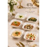 Porsima YL-1750N 6'lı Porselen Salata Kasesi Seti 16 cm Çok Amaçlı Servis Kasesi