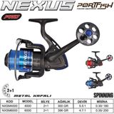 Port Fish Nexus Pro 4000 2+1BB Mavi Olta Makinası Metal Kafa