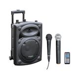 PORT8VHF-BT - Taşınabilir Hoparlör, 8 Inç (20,3 Cm)/maks. 400W, 2 Mikrofonlu (Kablolu ve Vhf), Uzaktan Kumanda ve Koruyucu Kılıf - Bluetooth, Usb, Sd - 4-6 Saat Bağımsız Çalışma Süresi
