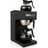Portabianco RFKX2P Filtre Kahve Makinesi Çift Cam Potlu, Siyah