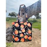 Portakal Desenli Çok Amaçlı Bez Tote/plaj/omuz Çantası