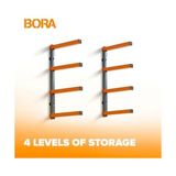 Portamate Ahşap Organizatör ve Kereste Depolama Metal Raf, 4 Seviyeli Duvar Montajlı, Iç ve Dış Mekan Kullanımı PBR-0410 - 00 Beyaz - Option-1