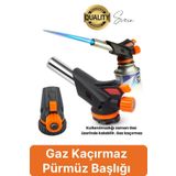 Portatif Ayarlı Pürmüz Başlığı Mutfak Bütan Pişirme Çakmak Alev Barbekü Ateş Piknik Aleti Paslanmaz