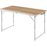 Portatif Kamp Masası, 3 Yükseklik Ayarlı, Katlanır Piknik Masası, Kolay Taşınabilir Alüminyum Masa - 120X60 - Hareli Ceviz