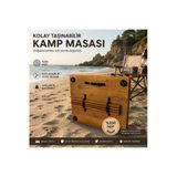 Portatif Kamp Masası Deniz, Orman, Piknik Alanları İçin %100 Mdf Sök Tak Ayak 65X50cm