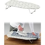 Portatif Mini Ütü Masası 32X73CM, Asılabilir ve Kullanışlı, Kompakt Tasarım - Ahşap - Bej - Siyah - Seçenek 1