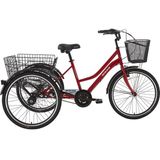 Porter Hizmet Bisikleti 44 cm V - Roller Fren 3 Vites 24 Jant Bayrak Kırmızısı Beyaz