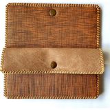 Portföy Cüzdan Telefon Ve Kredi Kart Organizeri El Yapımı, Ölçüleri : Kapalı Vaziyette 20 X 12 Cm - 2ML-Kahverengi