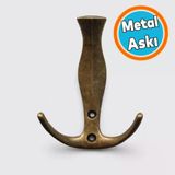 Portmanto Askı Metal Antik Sarı Dekoratif Duvar Askılığı Ev Ofis Montajlı Askılık Modeli