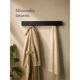 Portmanto Metal Duvar Askılığı Elbise Askılığı Vestiyer Askılık Gizli Kancalı Antre Hol Mont Çanta Havlu Askısı Beyaz 80 Cm Berlin