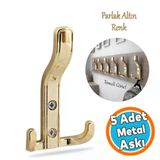 Portmanto Parlak Gold Dolap Askılık Duvar Askılığı Vestiyer Mutfak Elbise Kıyafet Askı (1 Adet)