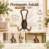 Portmanto Vestiyer Duvar Askısı Metal Dolap Elbise Askılığı Antik Bakır Siyah Desenli