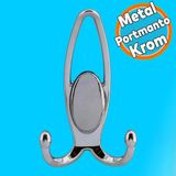 Portmanto Vestiyer Duvar Askısı Metal Dolap Elbise Askılığı Krom - Krom Kapak