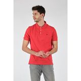 Porto Cervo Minimalist Polo Yaka Kısa Kol Erkek T-Shirt - Regular Fit - 2XL - Kırmızı