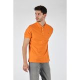 Porto Cervo Minimalist Polo Yaka Kısa Kol Erkek T-Shirt - Regular Fit - 3XL - Turucu