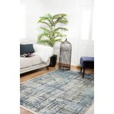Porto Mavi Modern Geometrik Etnik Eskitme Desenli Boho Makinada Yıkanabilir Hafif Hav Toz Vermez Leke Tutmaz Kaymaz Taban Dijital Makine Baskı Halı Oturma Odası Salon Yolluk Koridor Mutfak Halısı