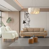 Portofino Koltuk Takımı 3+3+1+1 Kahve-Krem