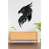 Portre Kartal Figürlü Tablo Duvar Dekoru Siyah 80 cm