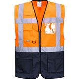 Portwest C 476 Reflektörlü Mühendis Yeleği (Turuncu/lacivert) - Renkli - 2XL