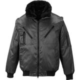 PortWest PJ10 - Çıkarılabilir Kollu ve Astarlı Pilot Mont Siyah - 2XL