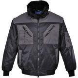 PortWest PJ20 - Çift Renk Kolu ve Astarı Çıkabilen Pilot Mont - Siyah - 3XL