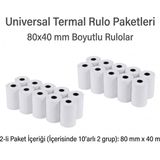 Pos 80X40 Termal Adisyon Rulosu - 40 Metre Tam Boy Net Baskı - 20'li ve 30'lu Avantajlı Set Seçenekli - 80X40 POS (2X10)