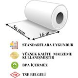Pos Kağıdı Yazarkasa Termal Rulo 56MM x 16MT 500 LÜ Paket - Beyaz