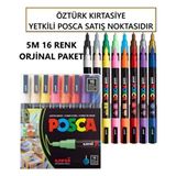 Posca 16'lı Renkli Marker Kalem Seti 1.8-2.5 mm Uç Kalınlığı ile Hobi ve Sanat İçin - Çok Renkli