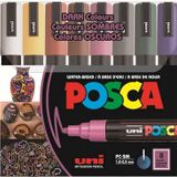 Posca PC-5M Su Bazlı Kalıcı Marker Boya Kalemleri, 8'li Set (Koyu Renkler)