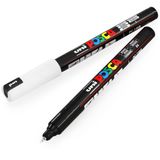 Posca-Posca Uni PC-1MR Art Boya Marker Kalemi - 0,7 mm - Siyah Beyaz - 2'li Paket