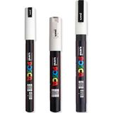 Posca - Ultra Ince - Ince Boya Marker Kalem Seti - Pc-1mr, Pc-1m, Pc-3m - Beyaz Mürekkep - 3'lü Paket - 41 Delft Blue