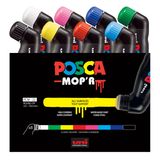 Posca uni-ball 183208 - Marker MOPR , 8nanli set, yunanarlak damga ucu 3-19 mm, ergonomik şekil, 8’li Set