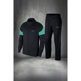 POSEIDON STORM Büyük Beden Erkek Siyah Özel Supra Penye Üst Alt Eşofman Takımı S -3XL