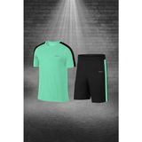 Poseidon Storm Büyük Beden Erkek Su Yeşili Dri-Fit Kumaş Düz Kısa Kol Konforlu Tişört Şort Alt Üst Ikili Takım Seti 4XL-10XL - 5XL